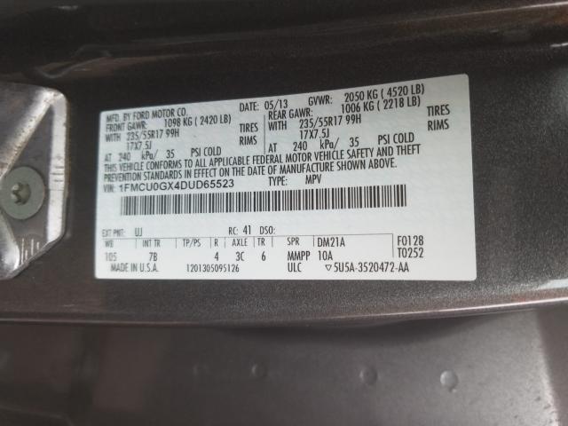 Photo 9 VIN: 1FMCU0GX4DUD65523 - FORD ESCAPE SE 