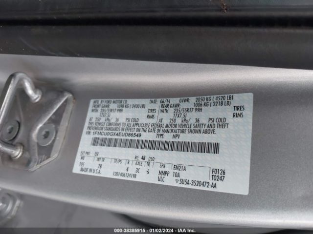 Photo 8 VIN: 1FMCU0GX4EUD86549 - FORD ESCAPE 