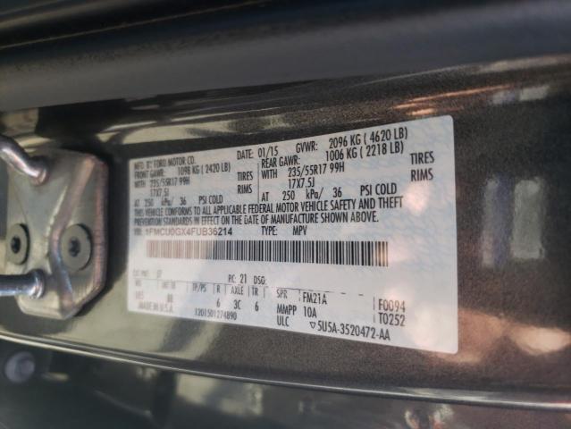 Photo 9 VIN: 1FMCU0GX4FUB36214 - FORD ESCAPE SE 