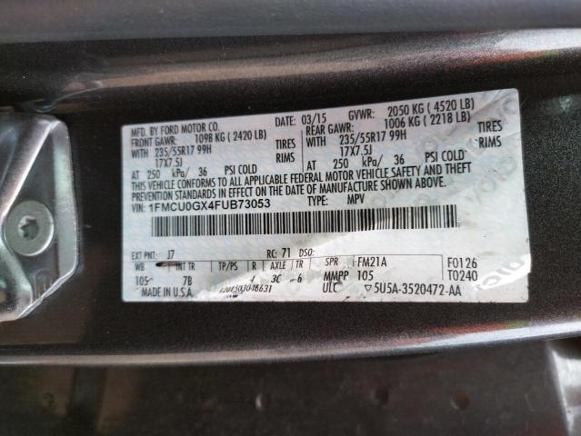 Photo 9 VIN: 1FMCU0GX4FUB73053 - FORD ESCAPE SE 