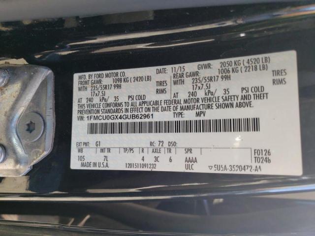 Photo 9 VIN: 1FMCU0GX4GUB62961 - FORD ESCAPE SE 