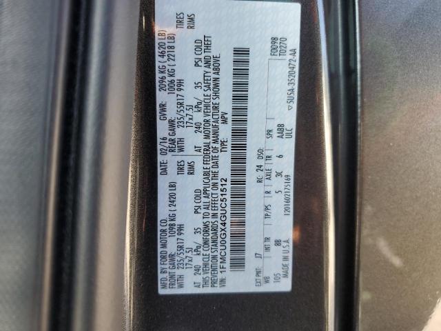 Photo 12 VIN: 1FMCU0GX4GUC51512 - FORD ESCAPE SE 