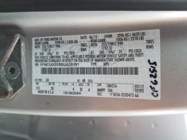 Photo 9 VIN: 1FMCU0GX5DUA39391 - FORD ESCAPE SE 