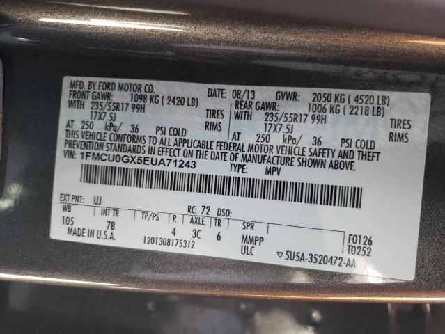 Photo 13 VIN: 1FMCU0GX5EUA71243 - FORD ESCAPE SE 