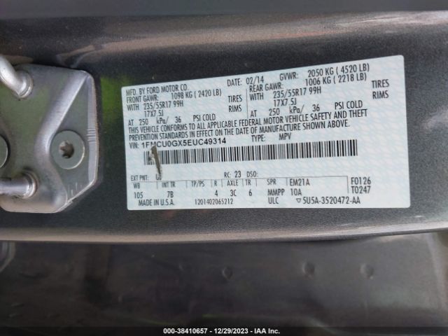 Photo 8 VIN: 1FMCU0GX5EUC49314 - FORD ESCAPE 