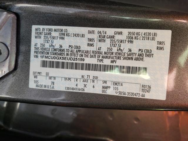 Photo 9 VIN: 1FMCU0GX5EUD25159 - FORD ESCAPE SE 