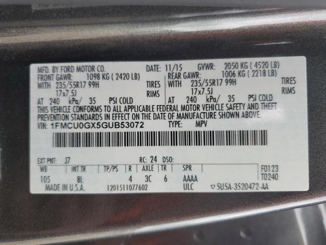 Photo 13 VIN: 1FMCU0GX5GUB53072 - FORD ESCAPE SE 