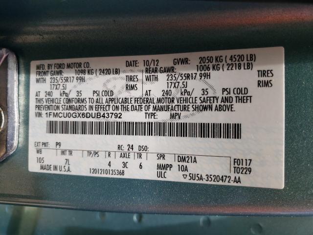 Photo 9 VIN: 1FMCU0GX6DUB43792 - FORD ESCAPE SE 