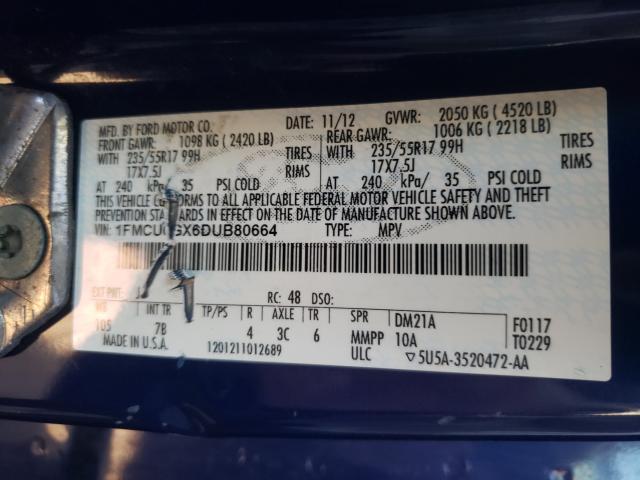 Photo 9 VIN: 1FMCU0GX6DUB80664 - FORD ESCAPE SE 