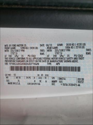 Photo 9 VIN: 1FMCU0GX6DUD71629 - FORD ESCAPE SE 