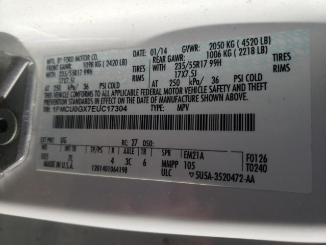 Photo 9 VIN: 1FMCU0GX7EUC17304 - FORD ESCAPE SE 