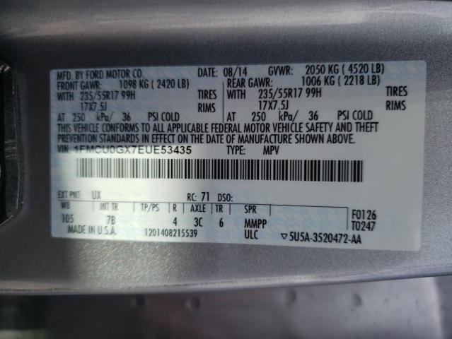 Photo 12 VIN: 1FMCU0GX7EUE53435 - FORD ESCAPE SE 