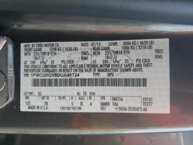 Photo 9 VIN: 1FMCU0GX8DUA46724 - FORD ESCAPE SE 