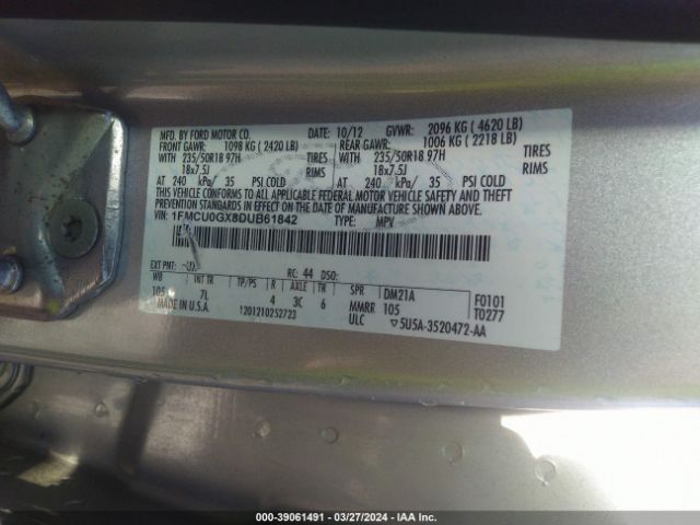 Photo 8 VIN: 1FMCU0GX8DUB61842 - FORD ESCAPE 