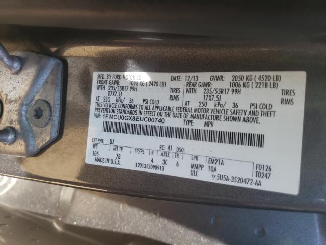 Photo 9 VIN: 1FMCU0GX8EUC00740 - FORD ESCAPE SE 