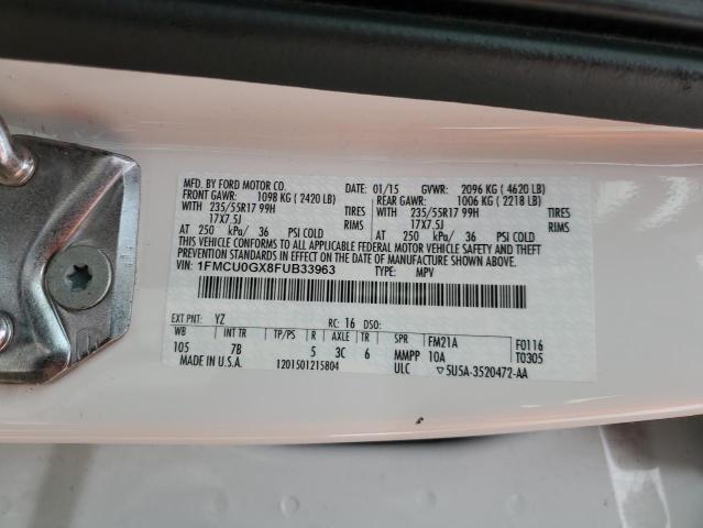 Photo 12 VIN: 1FMCU0GX8FUB33963 - FORD ESCAPE SE 