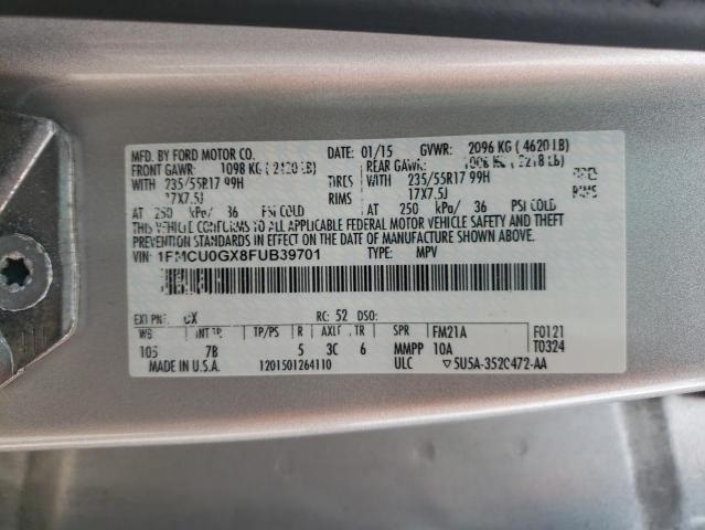 Photo 12 VIN: 1FMCU0GX8FUB39701 - FORD ESCAPE SE 