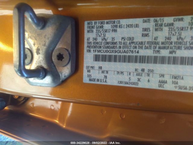 Photo 8 VIN: 1FMCU0GX9GUA07614 - FORD ESCAPE 