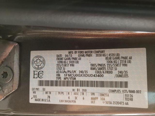 Photo 9 VIN: 1FMCU0GXXDUD43400 - FORD ESCAPE SE 