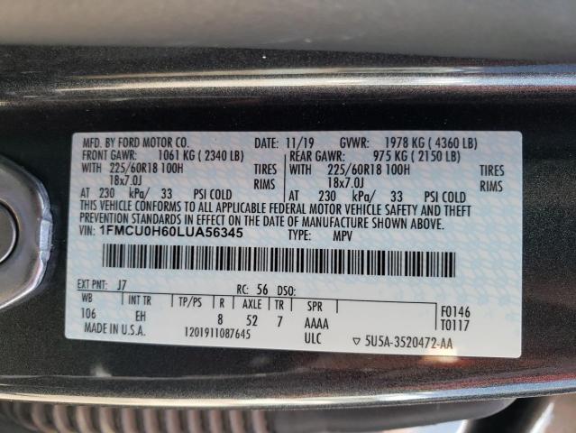 Photo 12 VIN: 1FMCU0H60LUA56345 - FORD ESCAPE SEL 