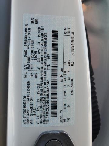 Photo 13 VIN: 1FMCU0H61MUB27747 - FORD ESCAPE SEL 