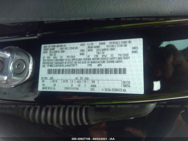 Photo 8 VIN: 1FMCU0H63LUA47977 - FORD ESCAPE 