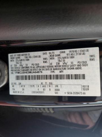 Photo 12 VIN: 1FMCU0H63MUA64876 - FORD ESCAPE SEL 