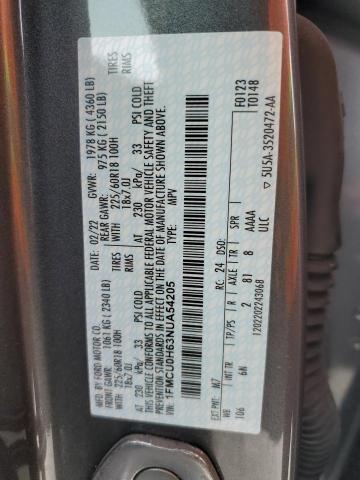 Photo 13 VIN: 1FMCU0H63NUA54205 - FORD ESCAPE SEL 