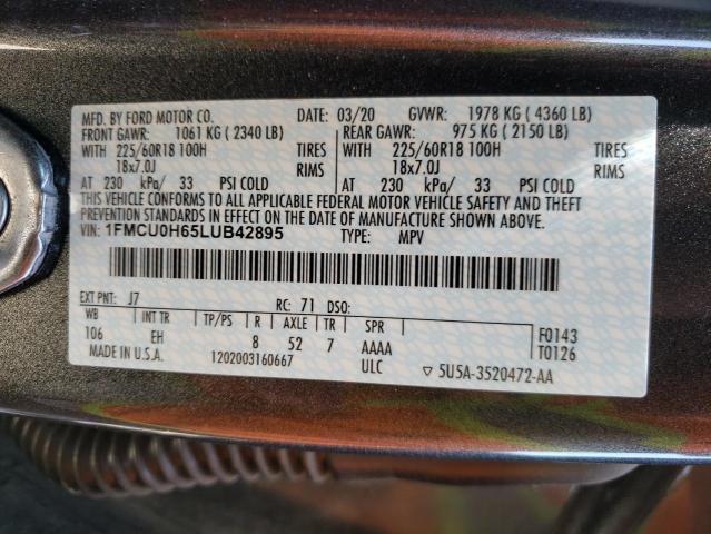 Photo 9 VIN: 1FMCU0H65LUB42895 - FORD ESCAPE SEL 