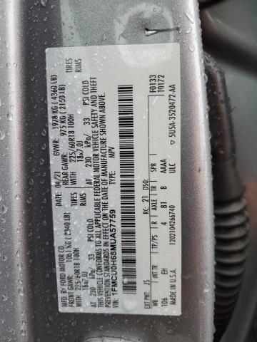 Photo 12 VIN: 1FMCU0H68MUA57759 - FORD ESCAPE SEL 