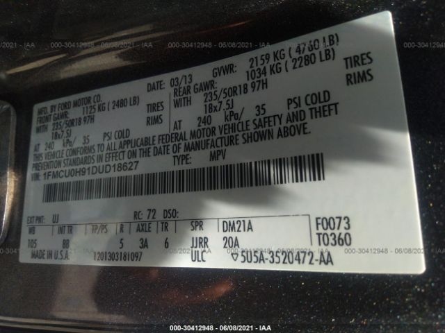 Photo 8 VIN: 1FMCU0H91DUD18627 - FORD ESCAPE 