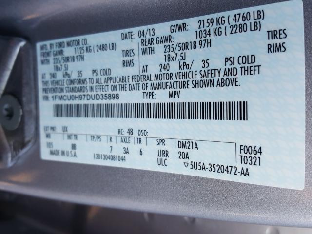 Photo 9 VIN: 1FMCU0H97DUD35898 - FORD ESCAPE SEL 