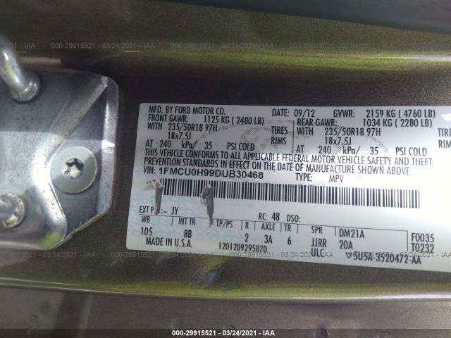 Photo 8 VIN: 1FMCU0H99DUB30468 - FORD ESCAPE 