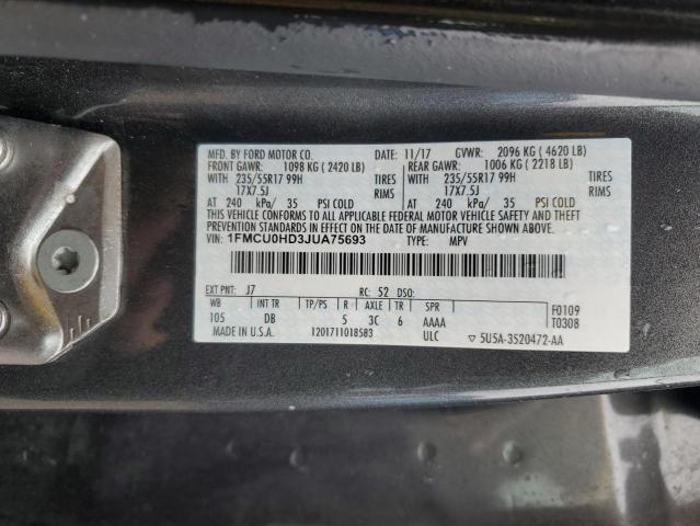 Photo 12 VIN: 1FMCU0HD3JUA75693 - FORD ESCAPE SEL 