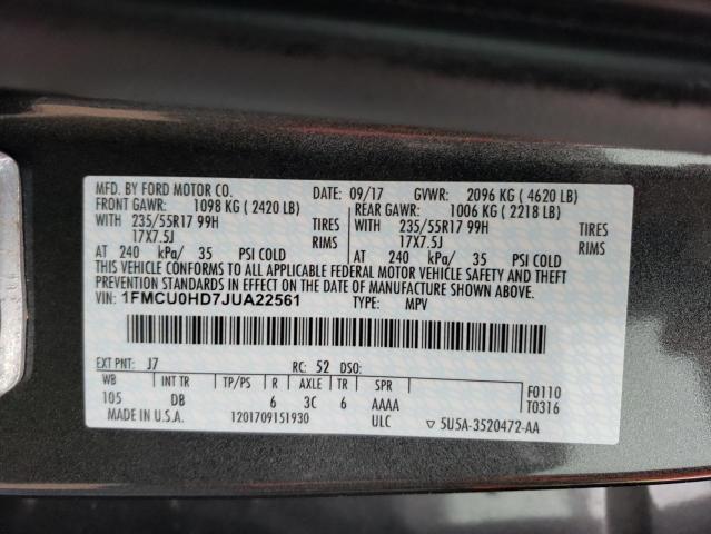 Photo 11 VIN: 1FMCU0HD7JUA22561 - FORD ESCAPE 