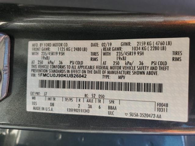 Photo 11 VIN: 1FMCU0J90KUB26042 - FORD ESCAPE 