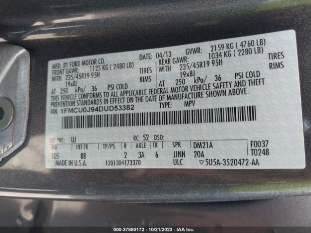 Photo 8 VIN: 1FMCU0J94DUD53382 - FORD ESCAPE 