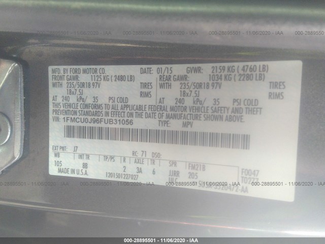 Photo 8 VIN: 1FMCU0J96FUB31056 - FORD ESCAPE 