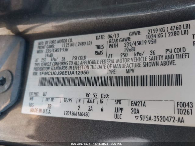 Photo 8 VIN: 1FMCU0J98EUA12956 - FORD ESCAPE 