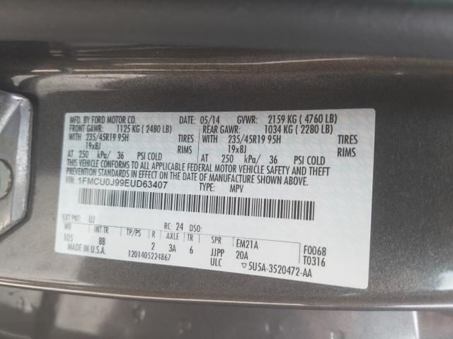 Photo 9 VIN: 1FMCU0J99EUD63407 - FORD ESCAPE 