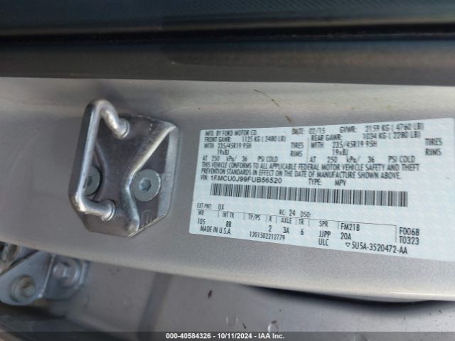 Photo 8 VIN: 1FMCU0J99FUB56520 - FORD ESCAPE 