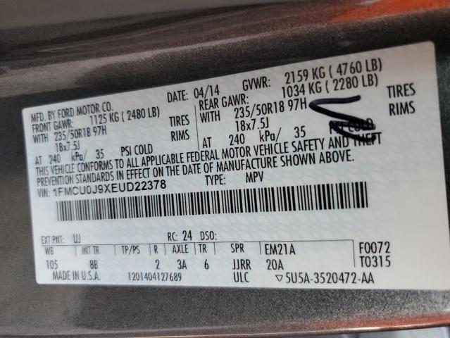 Photo 12 VIN: 1FMCU0J9XEUD22378 - FORD ESCAPE TIT 