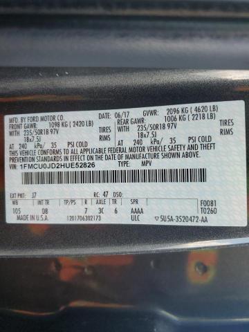 Photo 12 VIN: 1FMCU0JD2HUE52826 - FORD ESCAPE TIT 