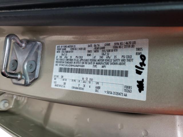 Photo 9 VIN: 1FMCU0JD9HUA81020 - FORD ESCAPE TIT 