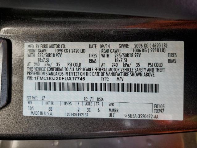 Photo 12 VIN: 1FMCU0JX0FUA17746 - FORD ESCAPE 