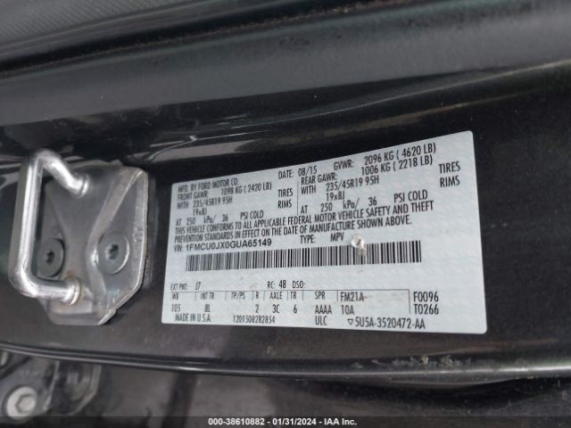 Photo 8 VIN: 1FMCU0JX0GUA65149 - FORD ESCAPE 