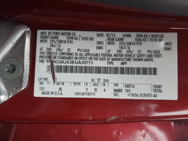 Photo 9 VIN: 1FMCU0JX3EUA35771 - FORD ESCAPE TIT 