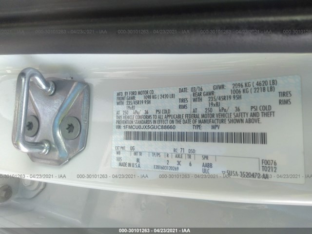 Photo 8 VIN: 1FMCU0JX5GUC88660 - FORD ESCAPE 