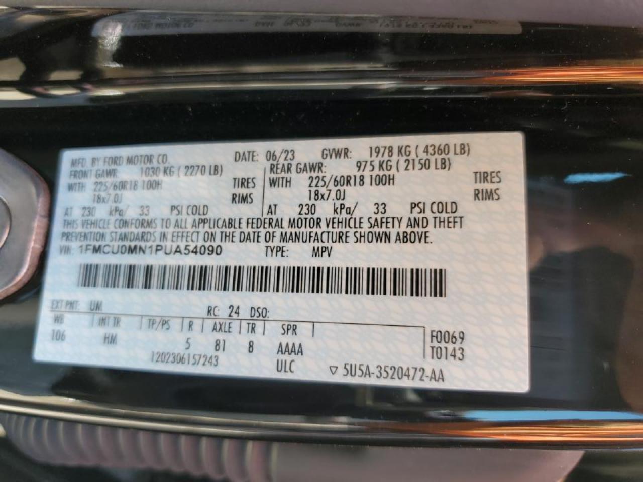 Photo 13 VIN: 1FMCU0MN1PUA54090 - FORD ESCAPE 