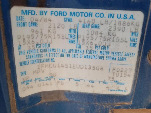 Photo 12 VIN: 1FMCU14S1EUD13508 - FORD BRONCO II 